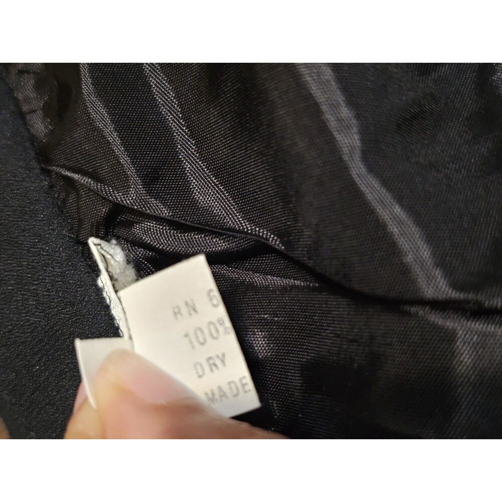 Vintage Oleg Cassini Black Maxi Skirt Size 16 Triacetate A-Line Flare Long Skirt - Picture 10 of 13
